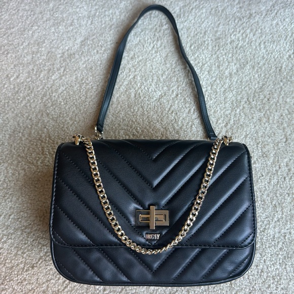 NWT DKNY VERONICA LG Crossbody Quilted Flap Shoulder Bag Chain Strap - Picture 3 of 16